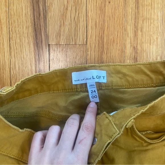 LOFT | Chino Yellow Straight Pants - Picture 3 of 5